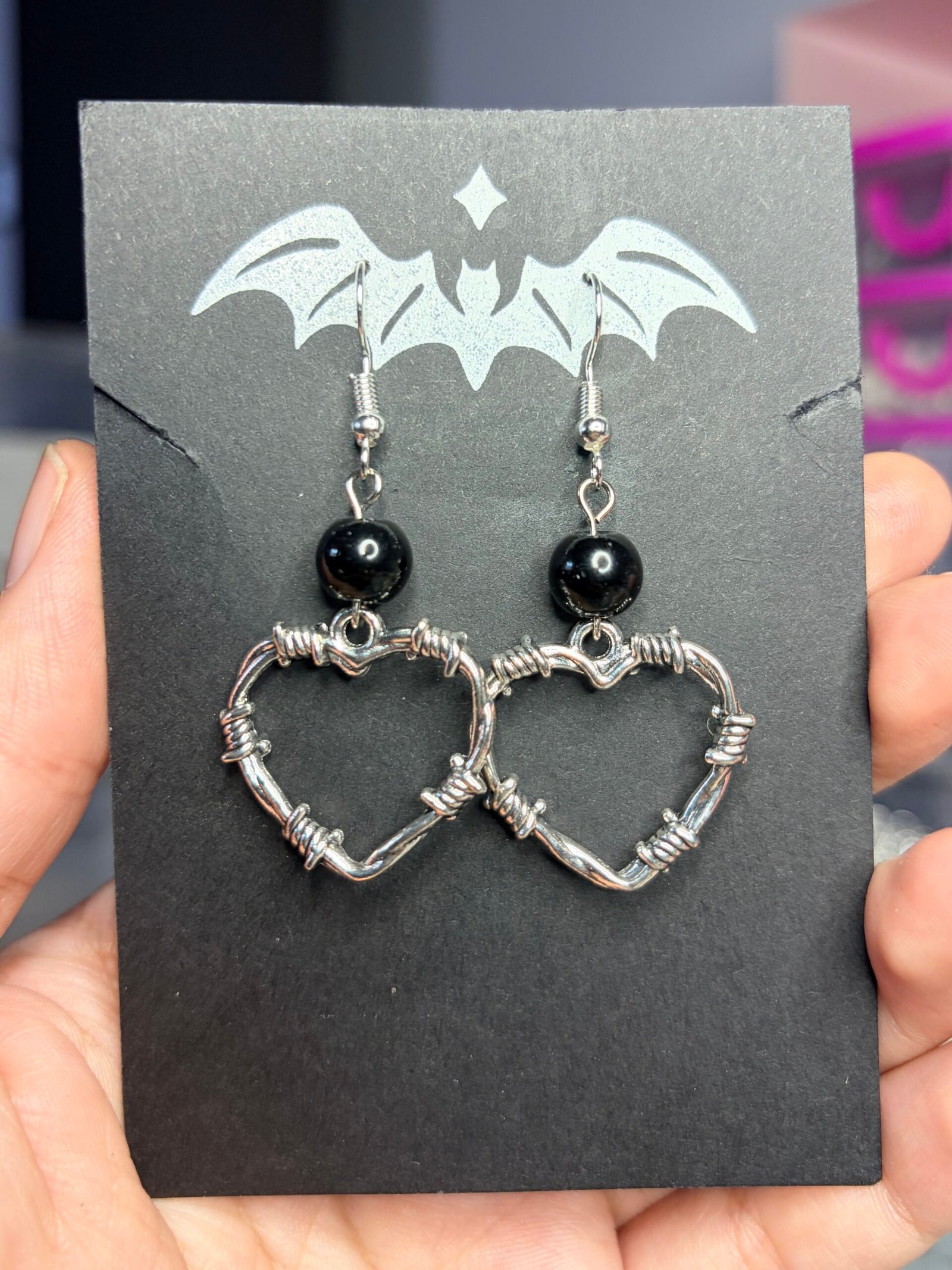Aretes Corazón Alambre Púas