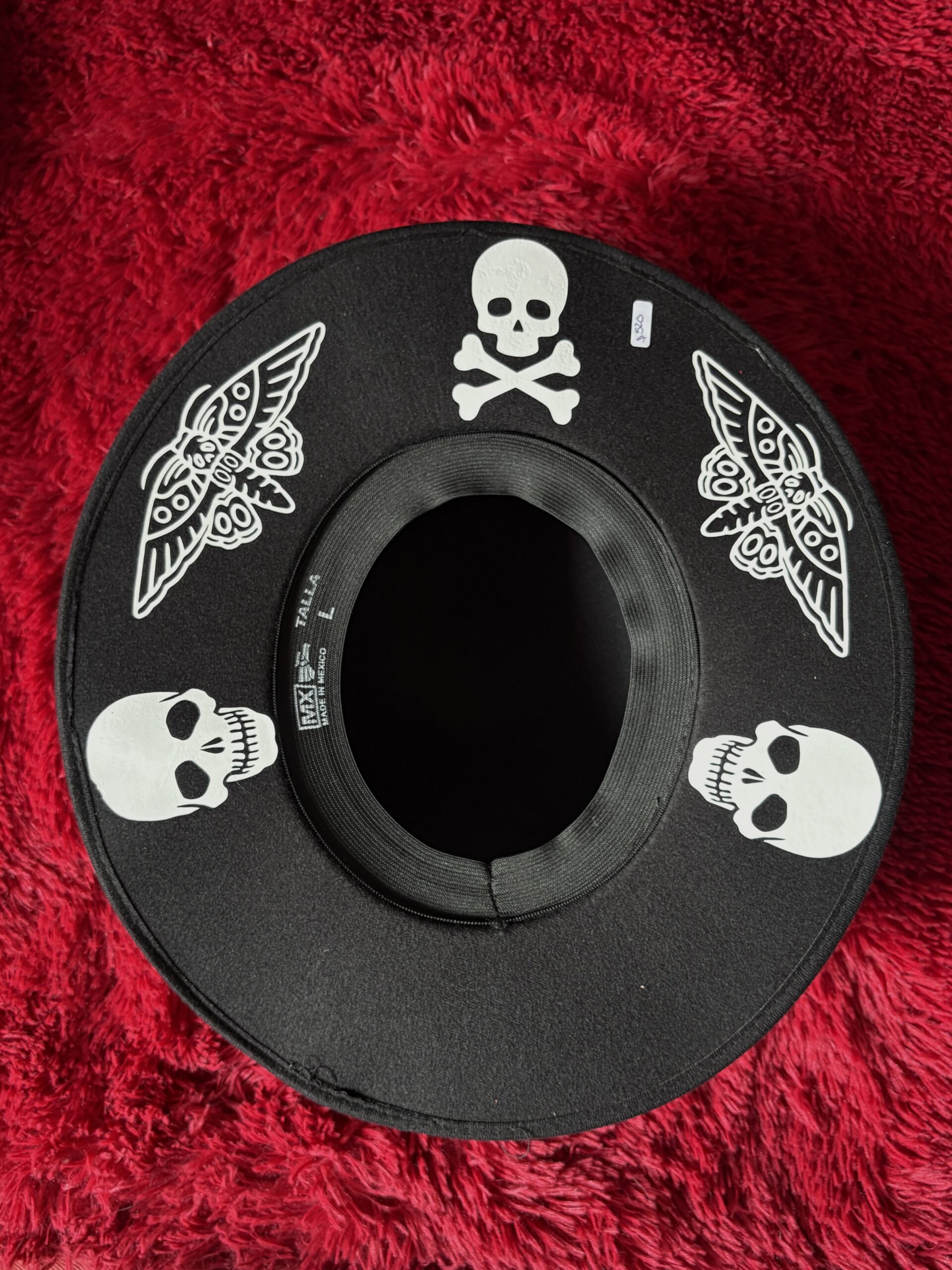 Sombrero Cordobés de Ala Plana Print Blanco