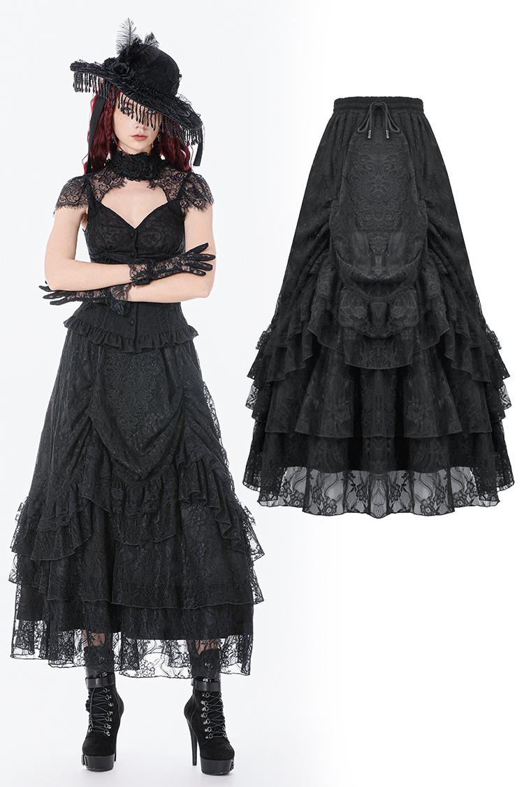 Maxi Falda Estilo Vintage de Encaje - KW432